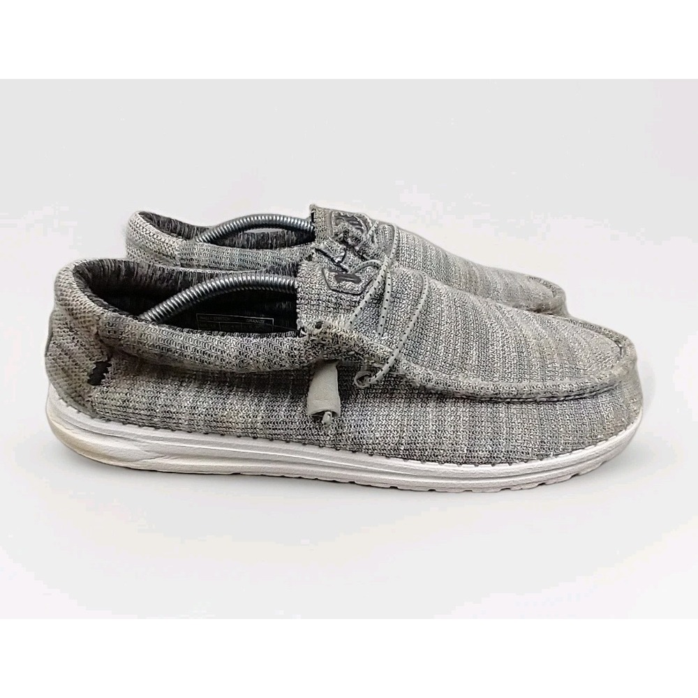 Hey Dude Wally Stretch Mix Granite Men's Size 12‎ Loafers Shoes READ